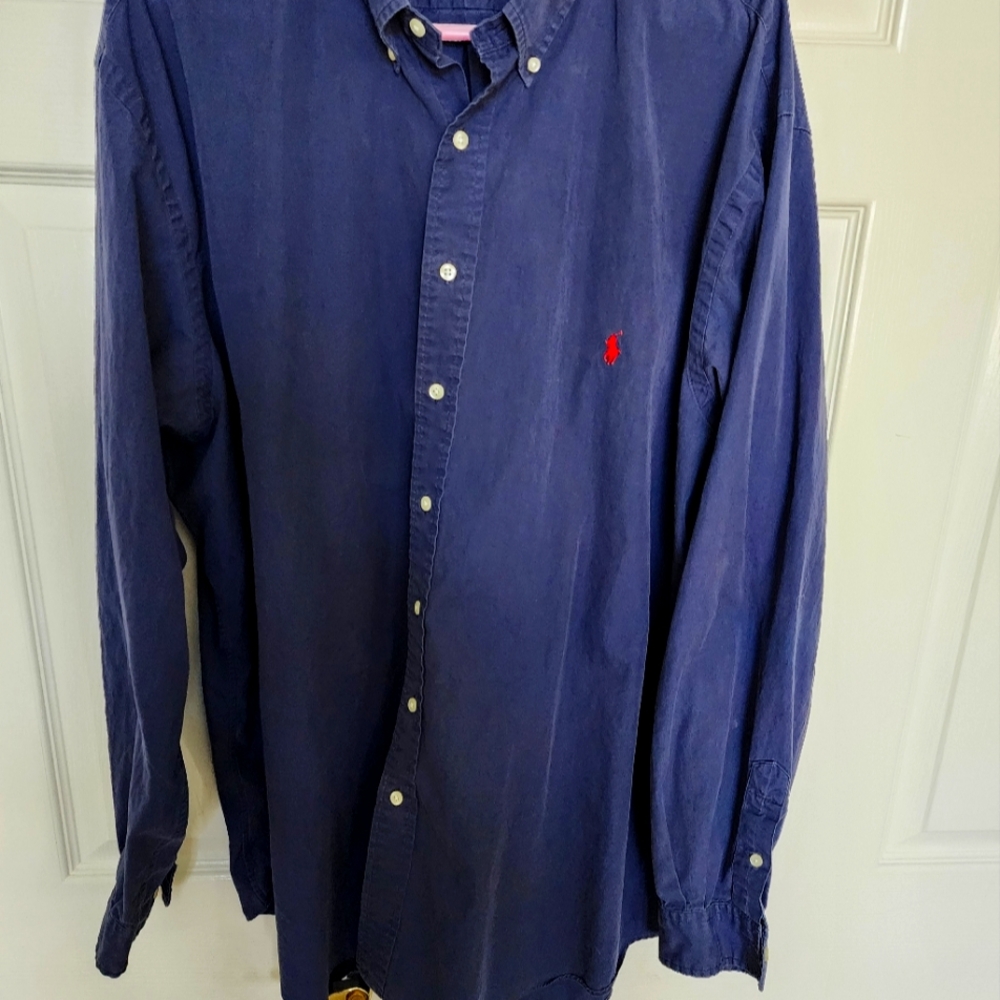 Polo Ralph Lauren Long-sleeve Men's Shirt - Navy Blue size 3XLT